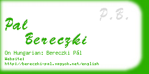 pal bereczki business card